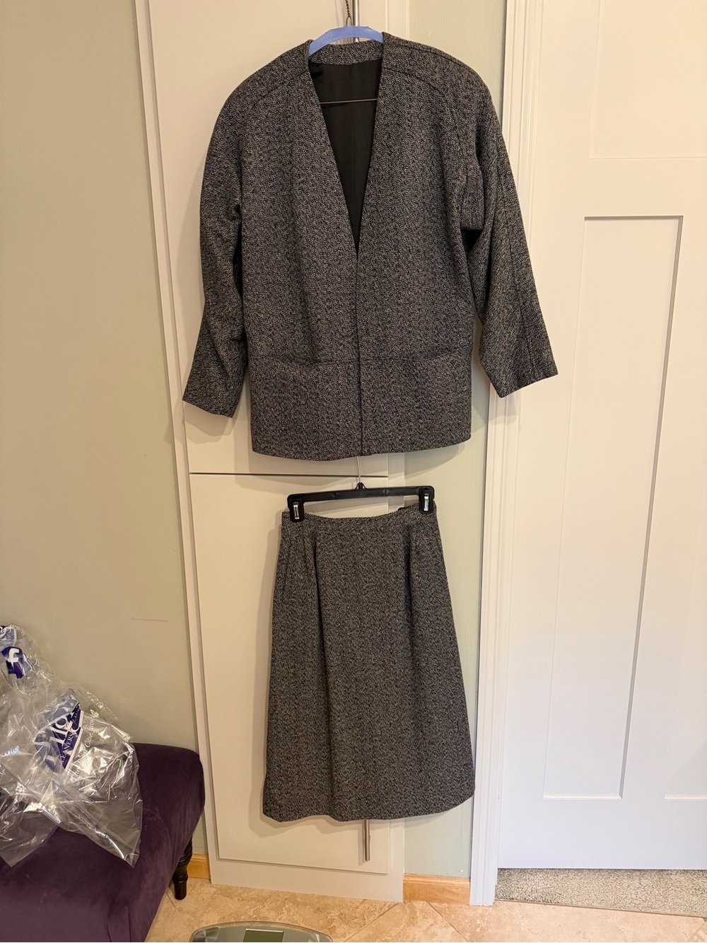 Vintage Skirt Suit Set - Wool Blend